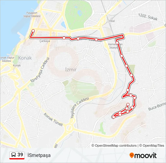 39 Bus Line Map