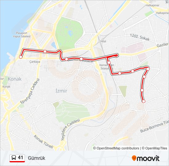 41 bus Line Map