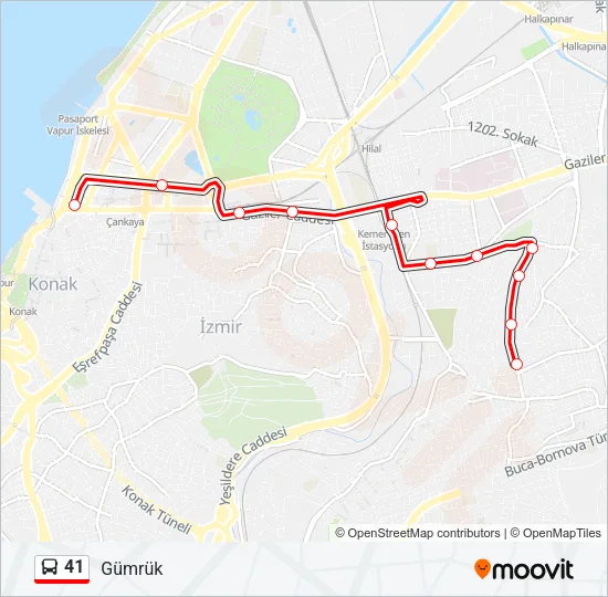 41 Bus Line Map