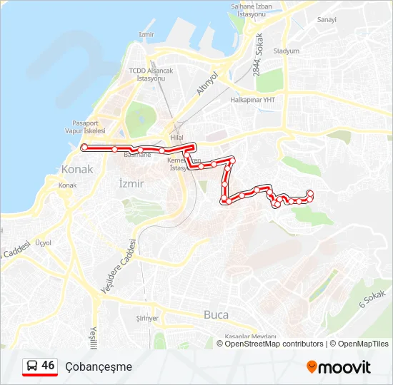 46 Bus Line Map