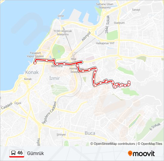 46 bus Line Map