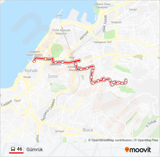 46 Bus Line Map