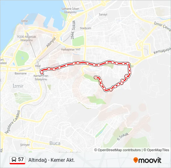 57 Bus Line Map