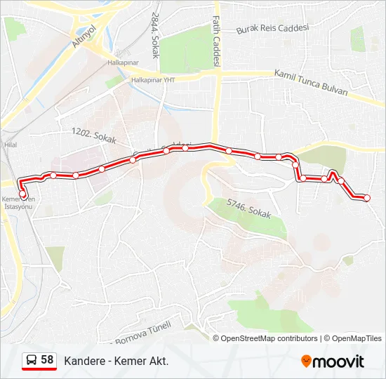 58 Bus Line Map