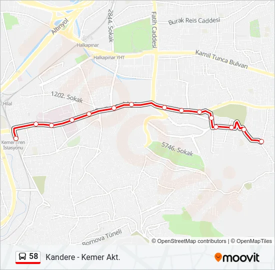 58 Bus Line Map