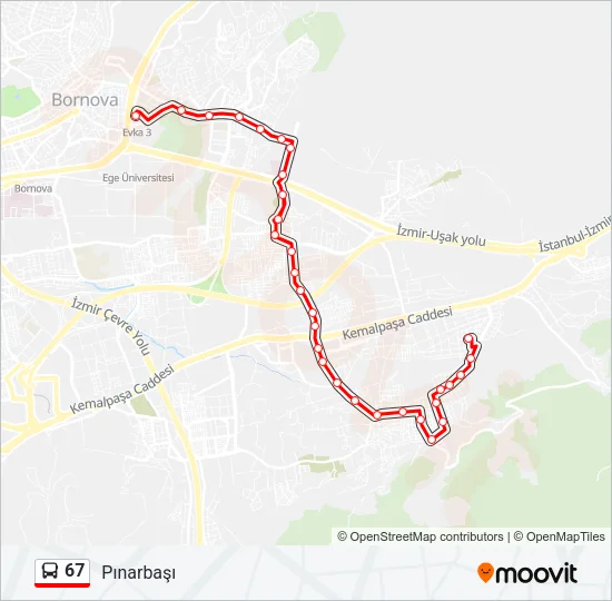 67 Bus Line Map