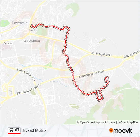 67 Bus Line Map
