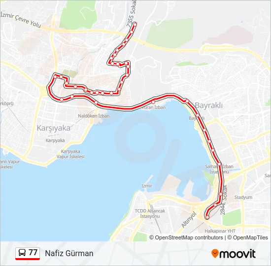 77 Bus Line Map