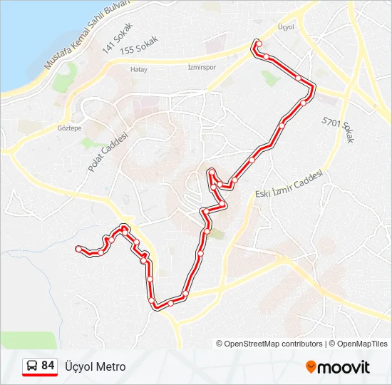 84 Bus Line Map