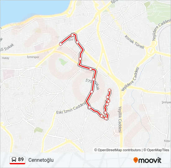 89 Bus Line Map
