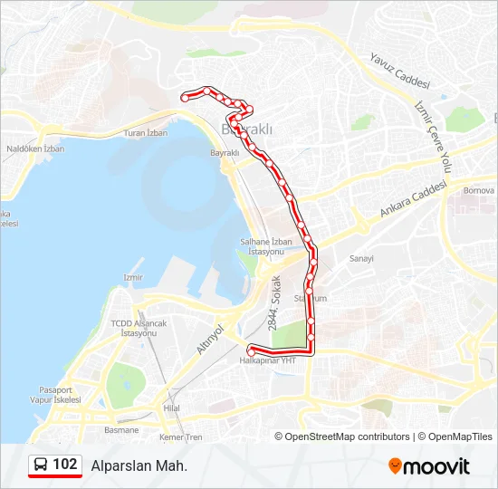 102 Bus Line Map