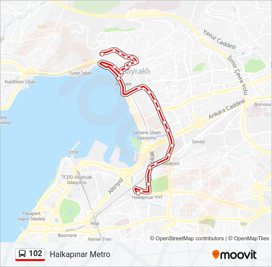 102 Bus Line Map