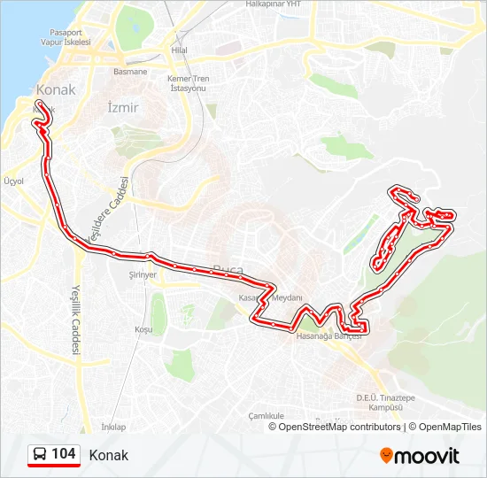 104 Bus Line Map