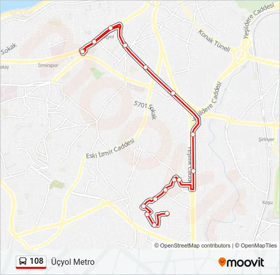 108 Bus Line Map
