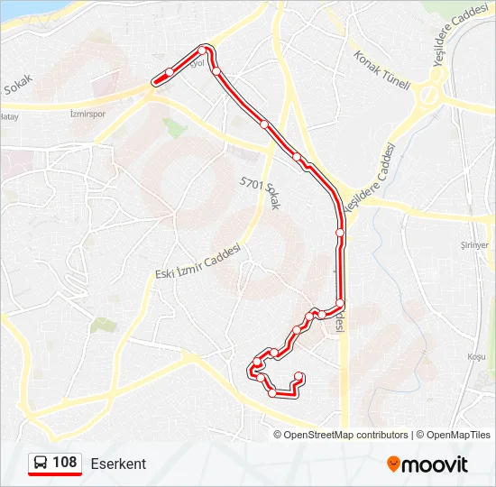 108 Bus Line Map