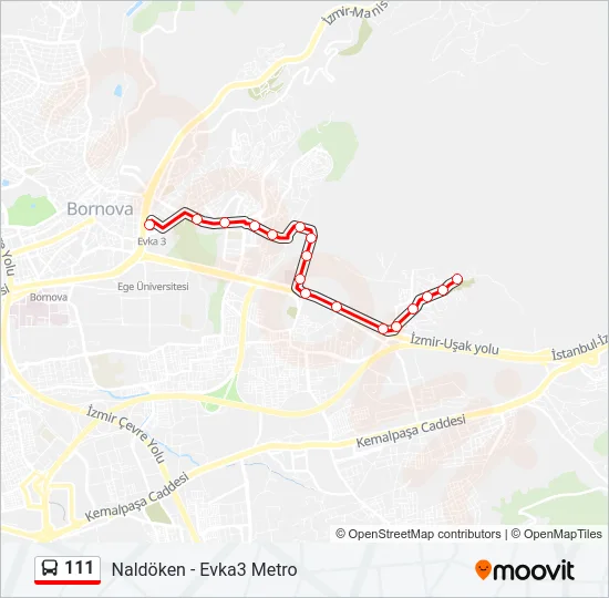 111 Bus Line Map