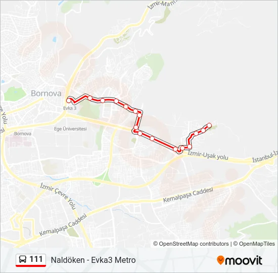 111 Bus Line Map