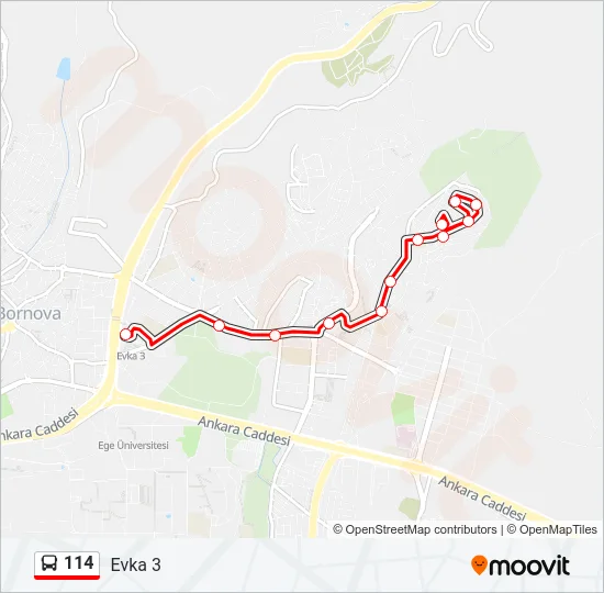 114 Bus Line Map