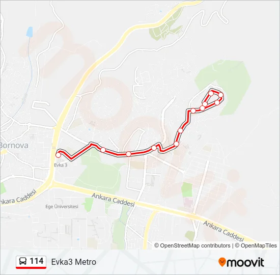 114 Bus Line Map