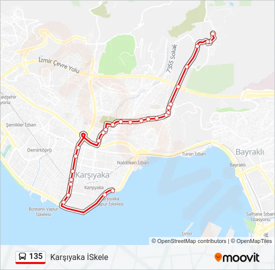 135 Bus Line Map