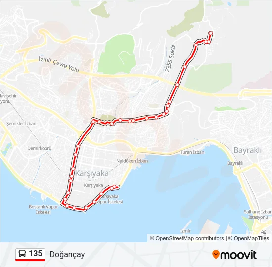 135 Bus Line Map