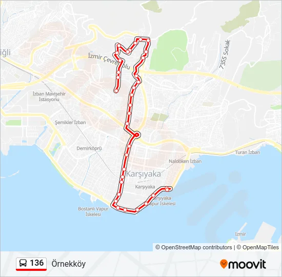 136 Bus Line Map