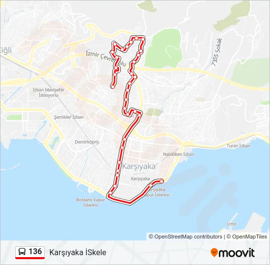 136 Bus Line Map