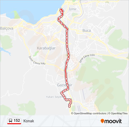 152 bus Line Map