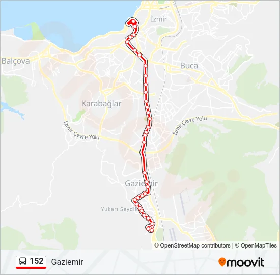 152 Bus Line Map