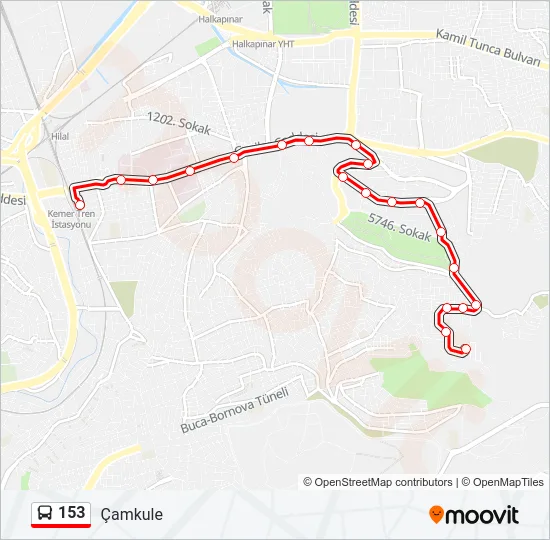 153 Bus Line Map