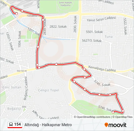 154 Bus Line Map