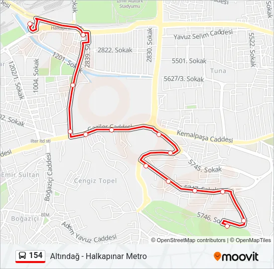 154 Bus Line Map