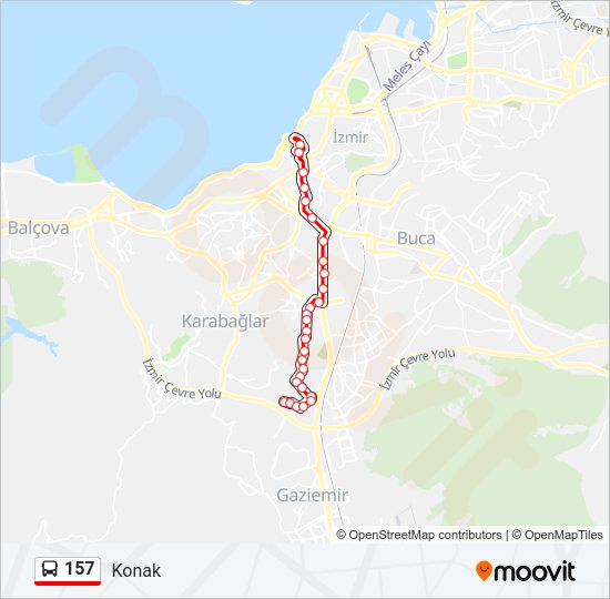 157 otobüs Hattı Haritası