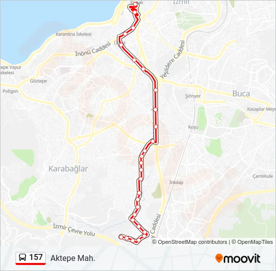 157 Bus Line Map