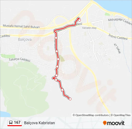 167 Bus Line Map