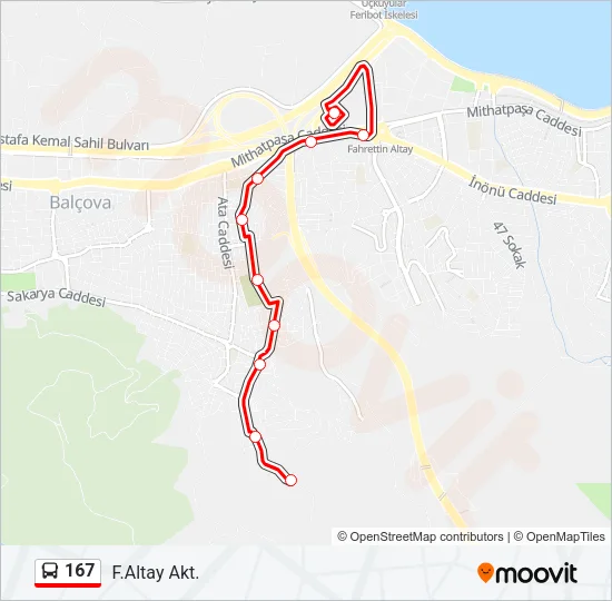 167 Bus Line Map