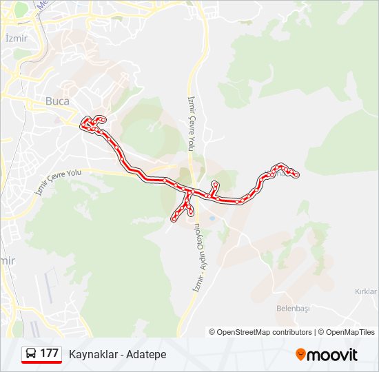 177 otobüs Hattı Haritası