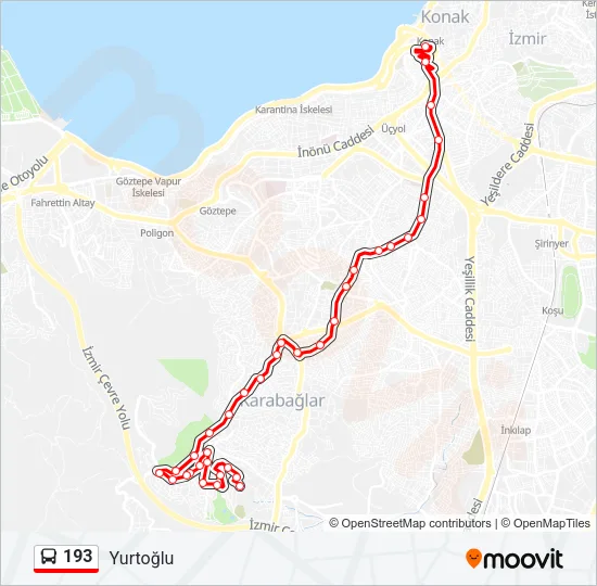 193 Bus Line Map
