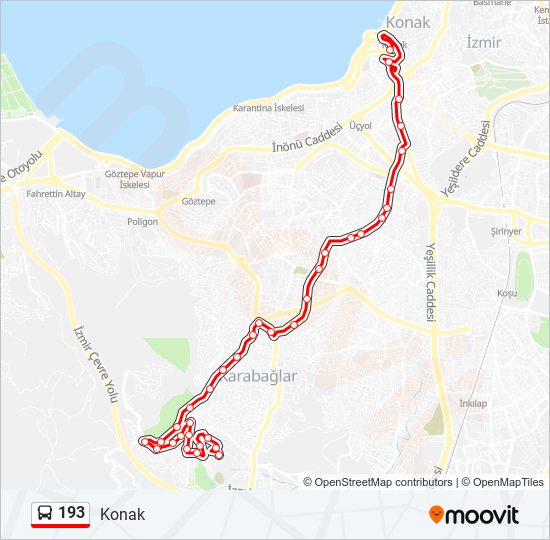 193 bus Line Map