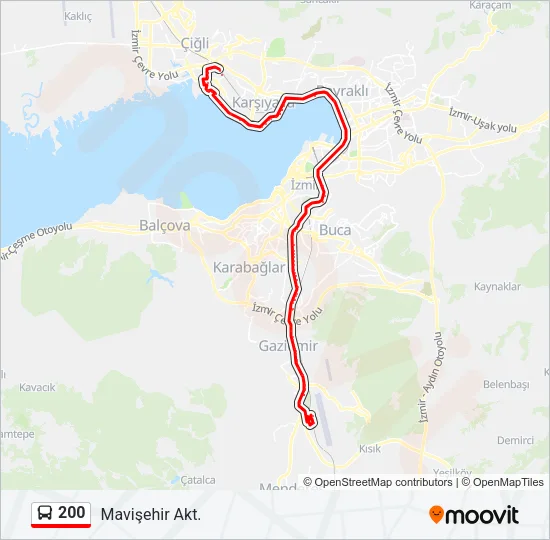 200 Bus Line Map