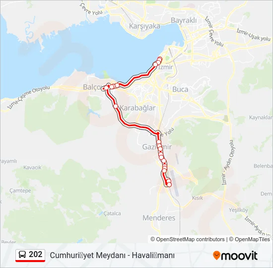 202 Bus Line Map