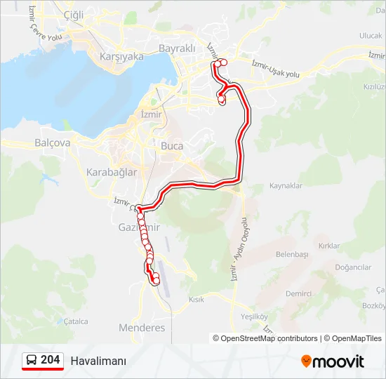 204 Bus Line Map