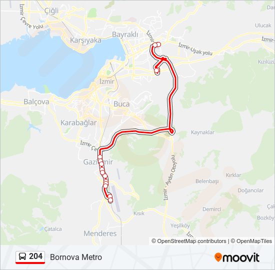 204 bus Line Map