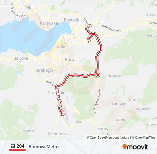204 Bus Line Map