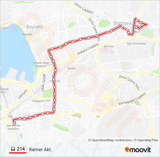 214 Bus Line Map