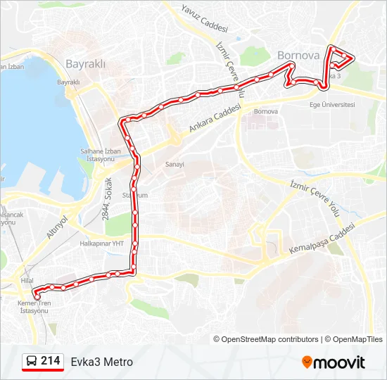 214 Bus Line Map