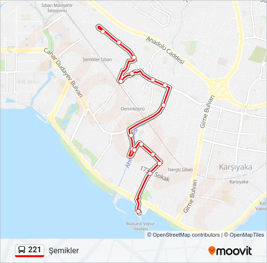 221 Bus Line Map