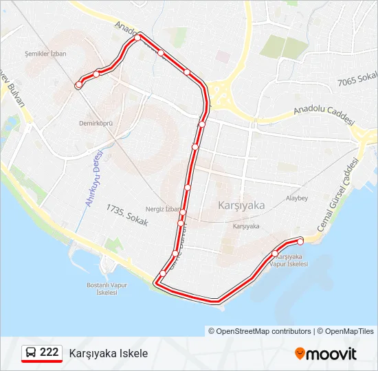 222 Bus Line Map
