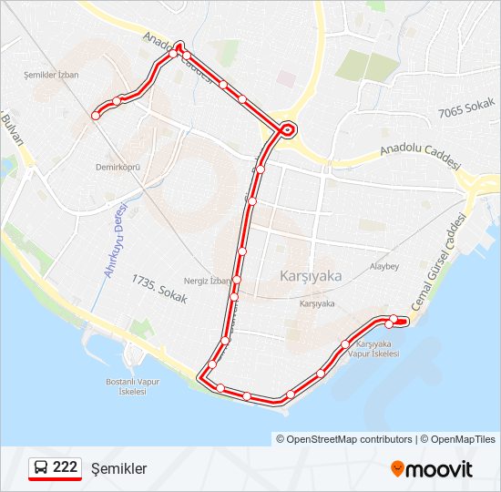 Bus 222 Route Map 222 Route: Schedules, Stops & Maps - Şemikler (Updated)