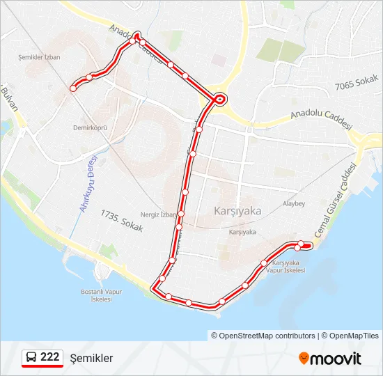 222 Bus Line Map